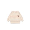 Gestreepte badstof sweater met kersje - Itty rib sweat shirt confetti stripe (stapelkorting)